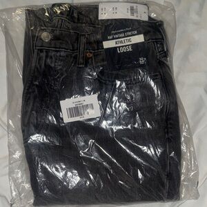 Abercrombie & Fitch Vintage Stretch Athletic Loose Jeans in Black/Grey